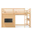 Lit mezzanine rustique en bois aggloméré avec rangement