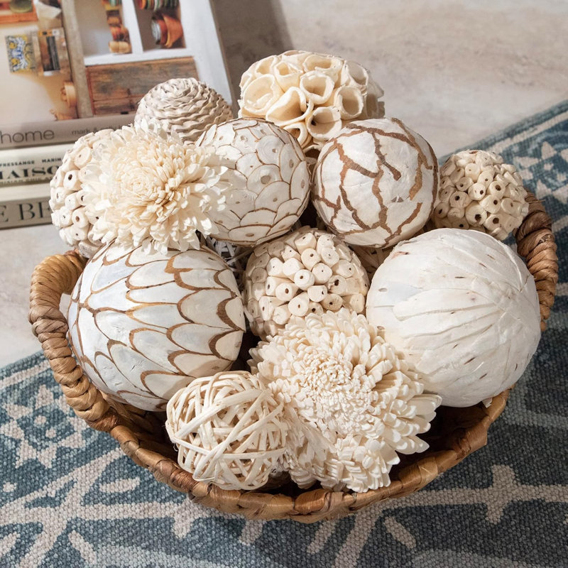 Large Decorative Balls Bowl Filler Decor Orbs White