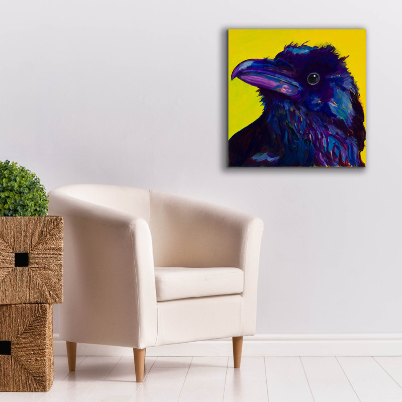  «Corvus» par Pat Saunders, art mural sur toile blanche, 26 po x 26 po, H 26 po x l 26 po