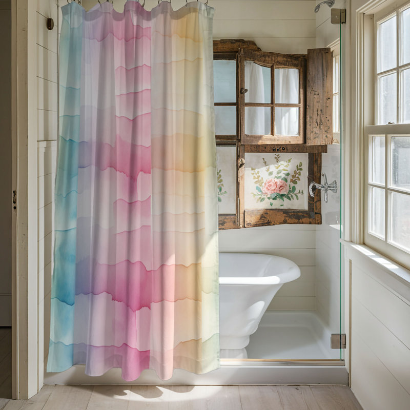Rideau de douche 1 pièce Gentle Transition, H 74 po x l 71 po