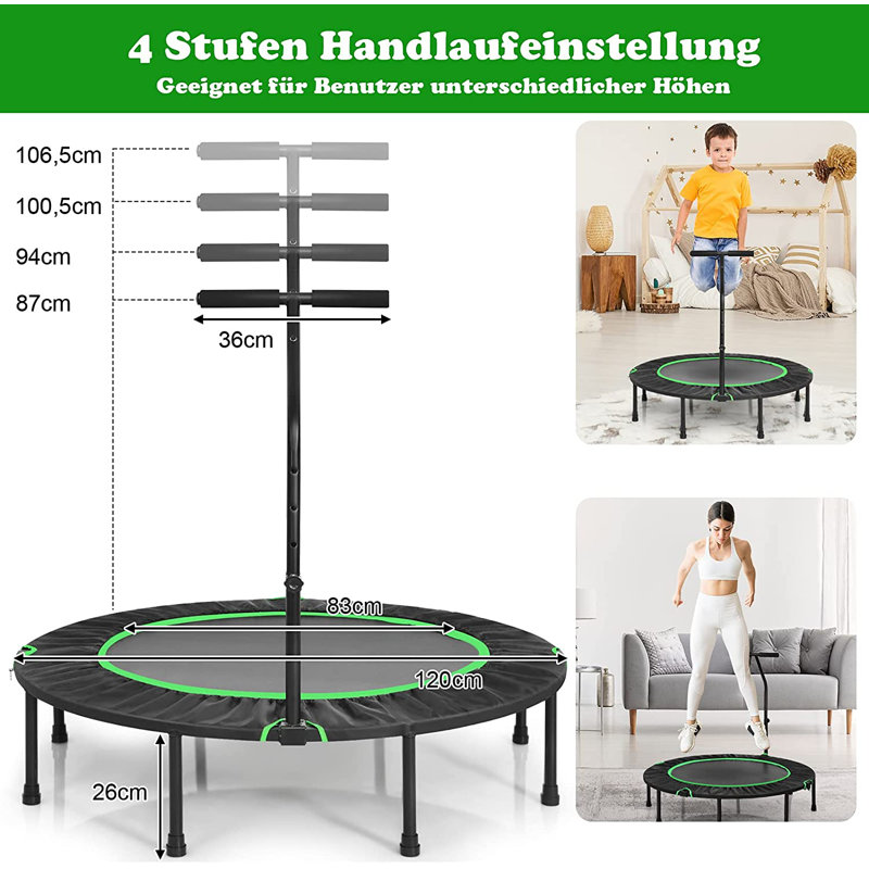 Fannin Freeport Park ft Round Fitness Trampoline with Handlebar