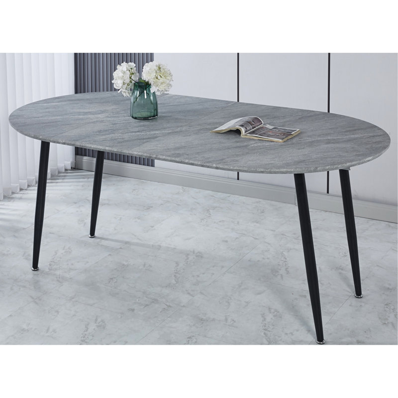 Extensible Table In Gray With Metal Legs For Multiple Office And Dining Situations - 39.63 Wide, 29.55 High, 90.66 Lb Unique Craftsmanship Missions Width, Height, Easy To Assemble Use