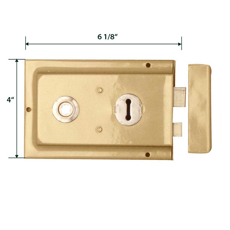Victorian Rim Lock, Brass