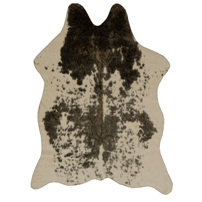 Mini tapis moucheté blanc et brun Lilianna, Nouveauté 3,85 pi x 5 pi
