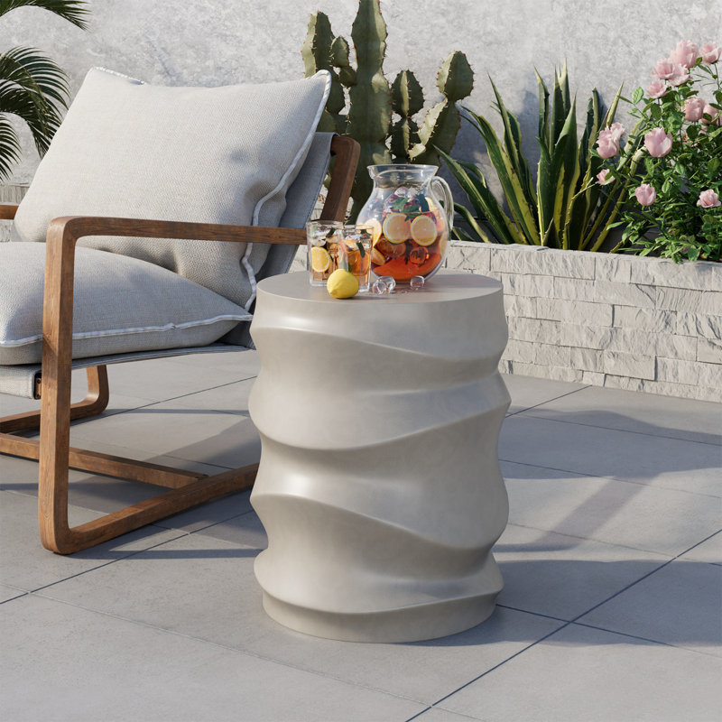 Table d'appoint en béton pour l'extérieur, Gris