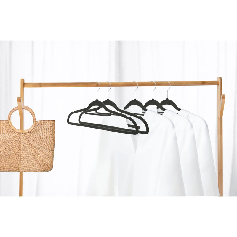 Cintre pour accessoires en velours Nickalus (ensemble de 120), Gris