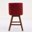Tabouret de bar pivotant à hauteur de comptoir, ensemble de 2 tabourets de bar rembourrés à hauteur de siège de 26 po de hauteur, tissu rouge vin-130066351