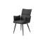 Chaise de salle à manger, hauteur 36 po, ensemble de 2, rembourrée, latérale, salle à manger, cuisine, métal noir, contemporaine, moderne-1063006013