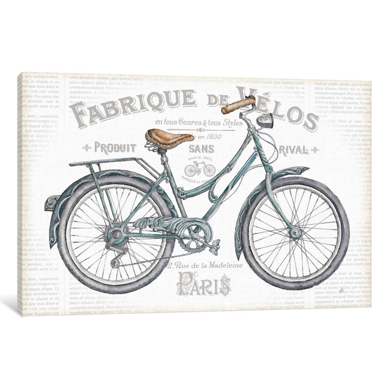 « vélos i », impression sur toile, H 8 po x l 12 po x P 0,75 po, Toile tendue, Pas de tapis