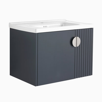 Meuble-lavabo de 28 po avec lavabo en céramique pour petite salle de bain