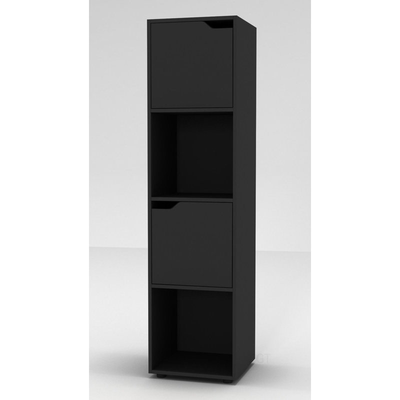 Kalyn 119cm H x 30cm W Cube Bookcase, Black