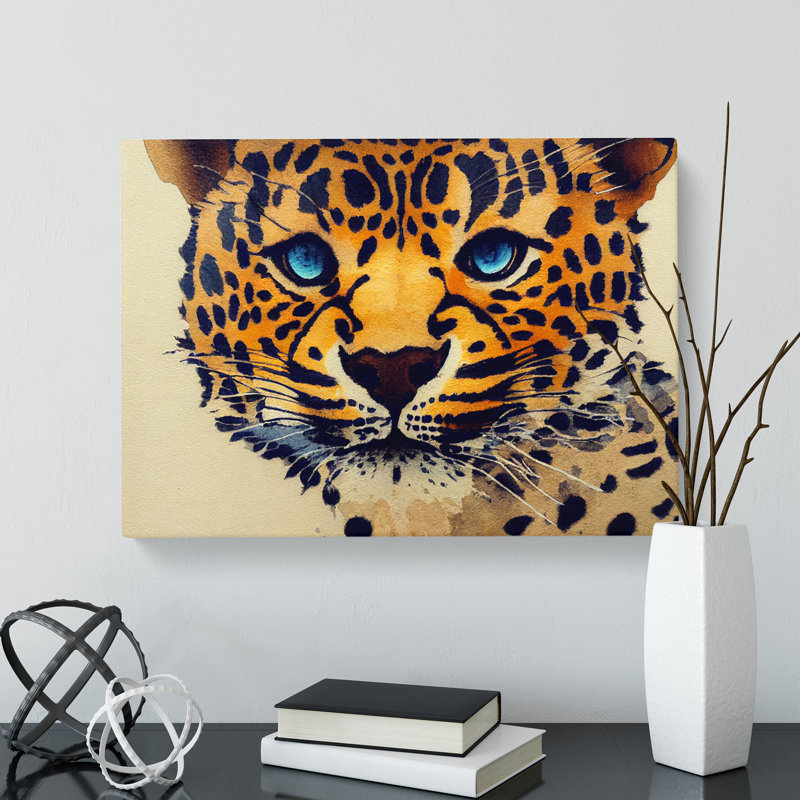 Watercolour Leopard Vol.1 - Wrapped Canvas, 40cm H x 60cm W x 3cm D