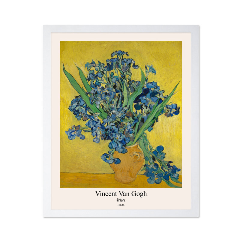 Van Gogh - Iris No3, Poster, White Framed, 11"H x 14"W