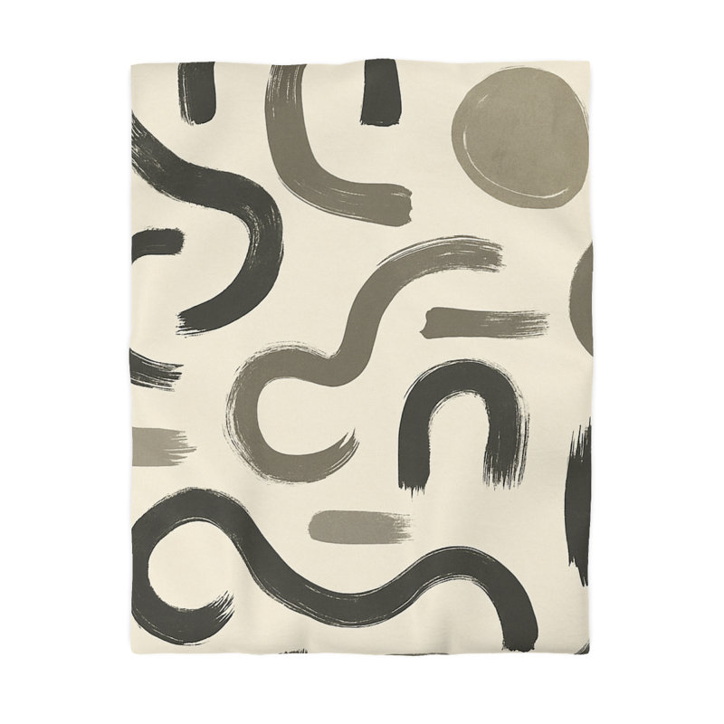 Microfiber Duvet Cover Boho Style, Design 70, Cream, Twin Duvet Cover