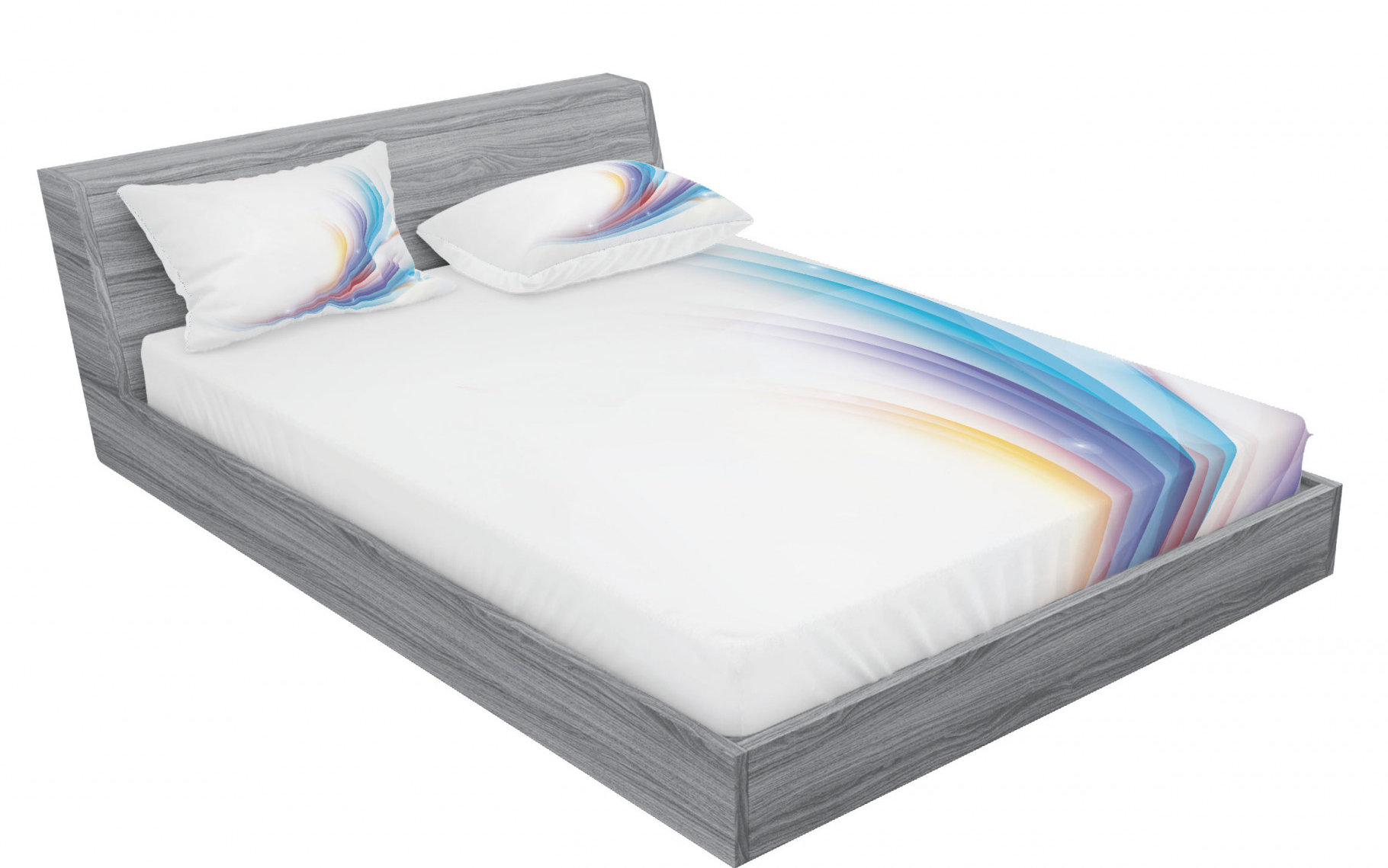Abstract Sheet Set Ambesonne Modern Rainbow Inspired Wavy with Blank Background Abstract ...