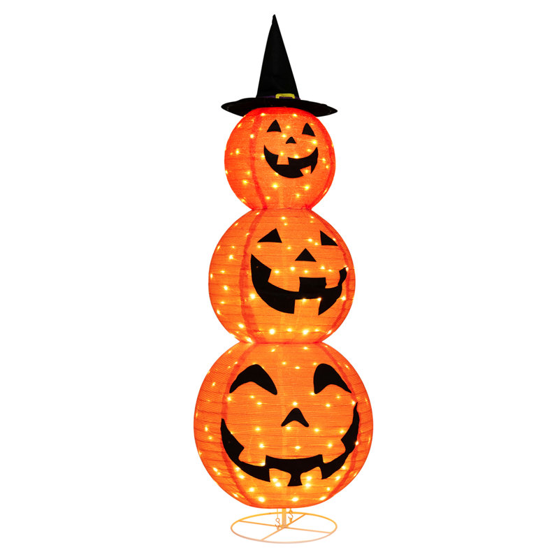 Citrouille d'Halloween pliable 3 lumières superposées illuminées