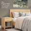 Grand lit plateforme Alberta avec ensemble de 2 tables de chevet avec tiroir, meubles de rangement pour la chambre à coucher
