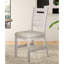 Ensemble de salle à manger 5 pièces - Table rectangulaire en bois et 4 chaises en tissu gris / blanc / brun