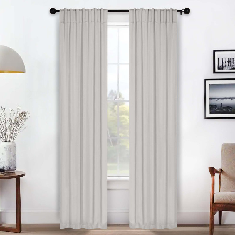 Rideaux obscurcissant et passe-tringle Levatt Classic, Chrome, L 26 po x L 84 po