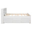 Lit plateforme double avec tête de lit à rangement, USB, lit gigogne simple et 3 tiroirs, blanc-1177110668-1177110671