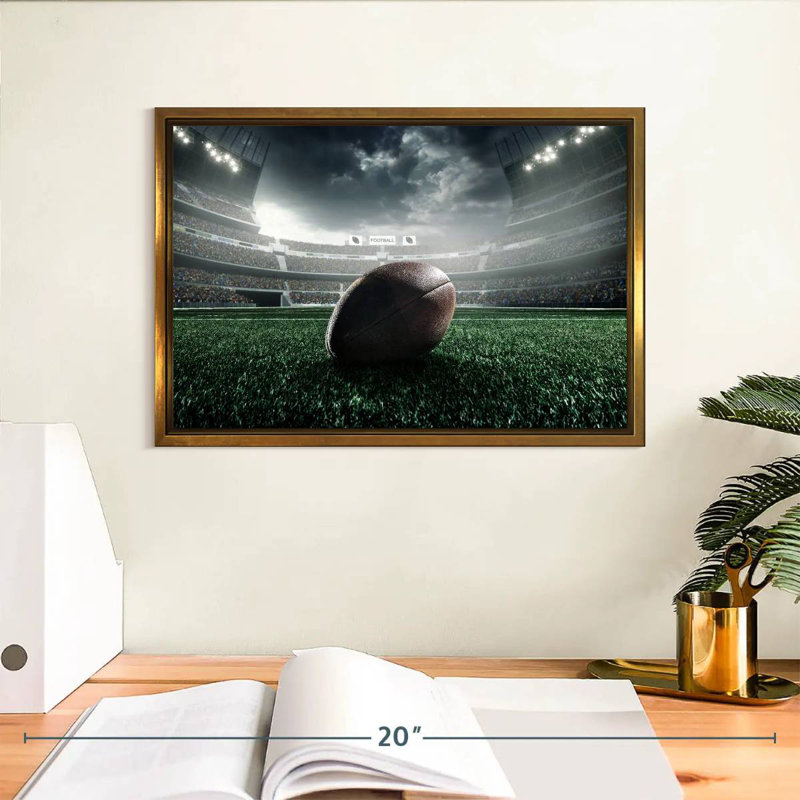 Football sur terrain, 13 po x 9 po, Cadre flottant doré