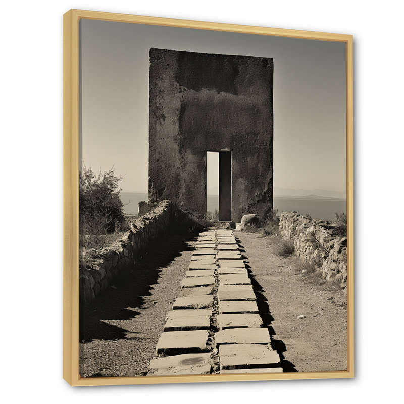 «Black and White Minimal Horizon Photo», reproduction d'art sur toile Prairie, Cadre naturel flottant, H 32 po x l 16 po