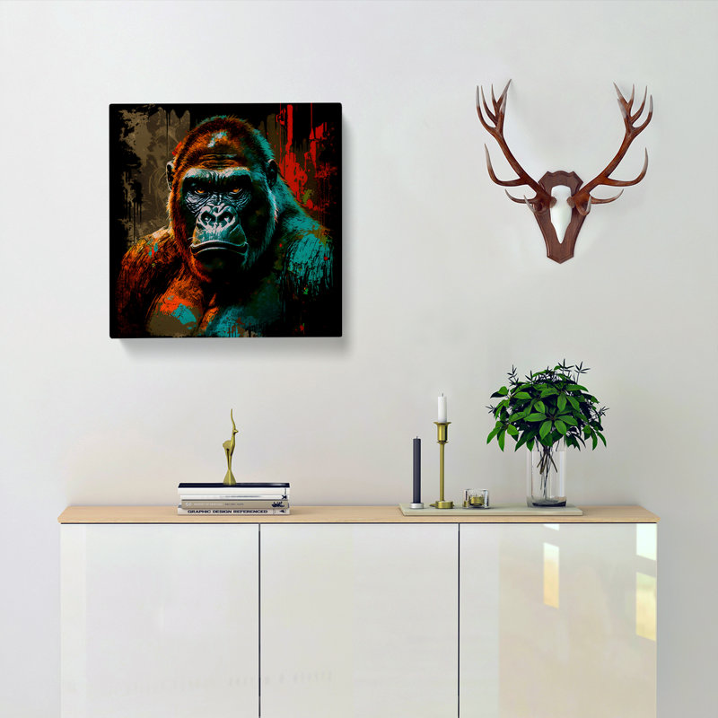 Gorilla Retro Art - Wrapped Canvas