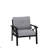 Set Of 2  All-Weather Metal Armchairs, Black Frame With Gray Cushions-98676419-98676418
