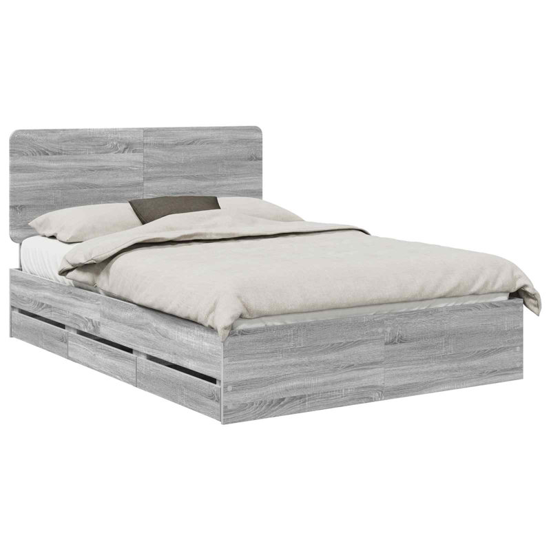 Bed Frame, Kingsize (5'), Grey Sonoma