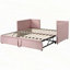 Lit de jour simple tapissier avec couchette escamotable, rose-1919430627