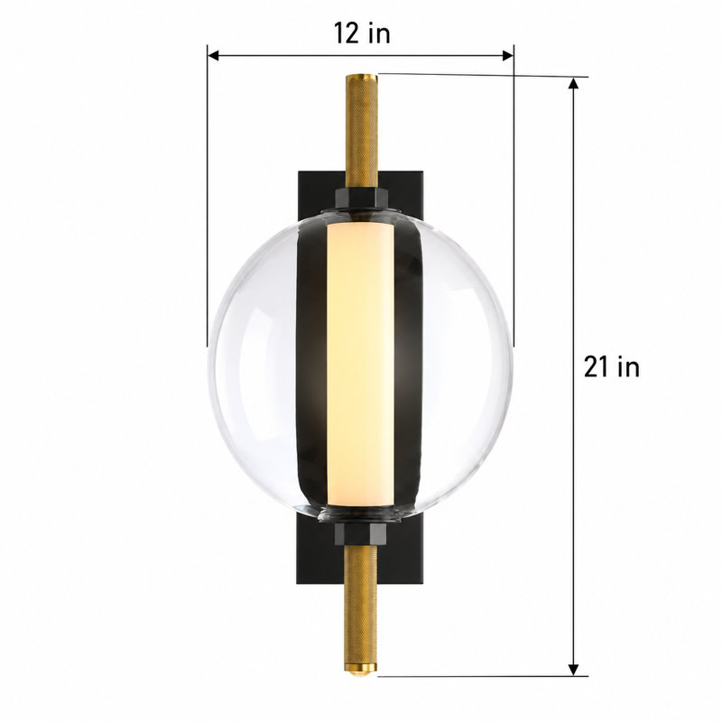 Applique murale décorative moderne de 53 cm (21 po) avec éclairage DEL intégré, 3 CCT et intensité variable