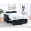 Causeuse-lit en velours côtelé noir L 57 po avec porte-gobelets, ports USB, poches pour magazines, coussins, capitonnage Luelle-1810739330