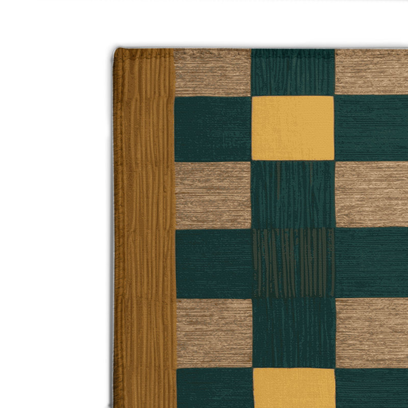 Tapis d'intérieur et d'extérieur à carreaux brun, Rectangulaire 2 pi x 3 pi