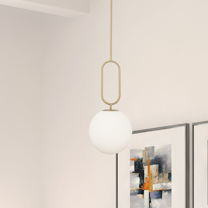 Luminaire suspendu à 1 lumière Oswell, Laiton vieilli