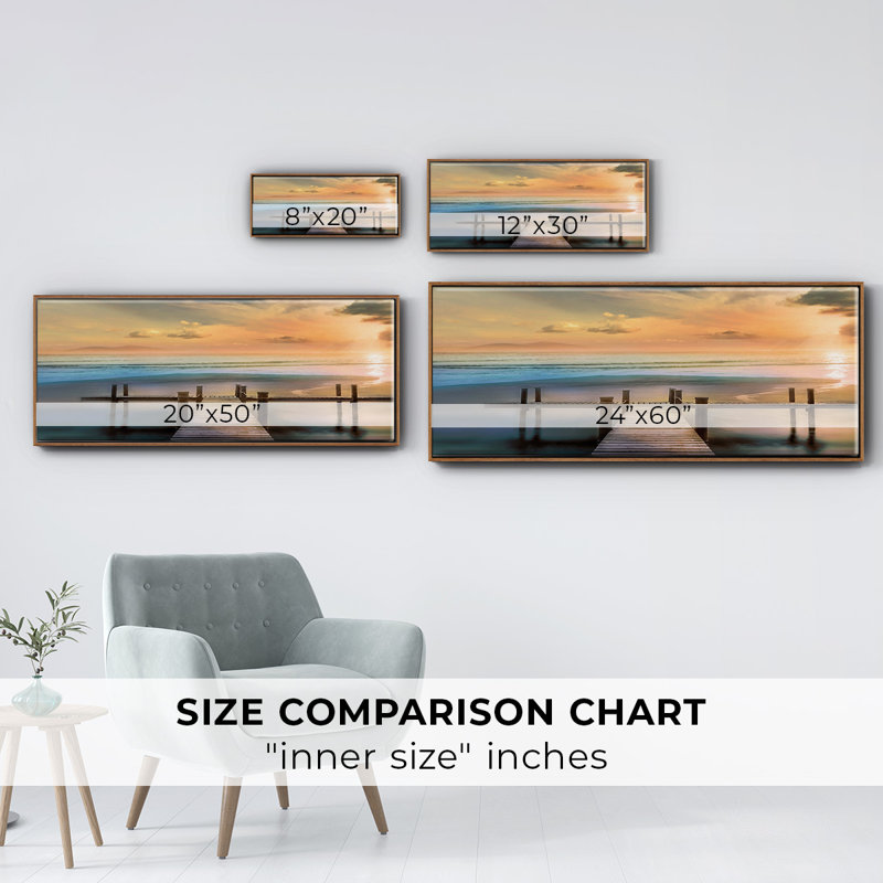 Malibu- Framed Canvas, 20" H x 50" W