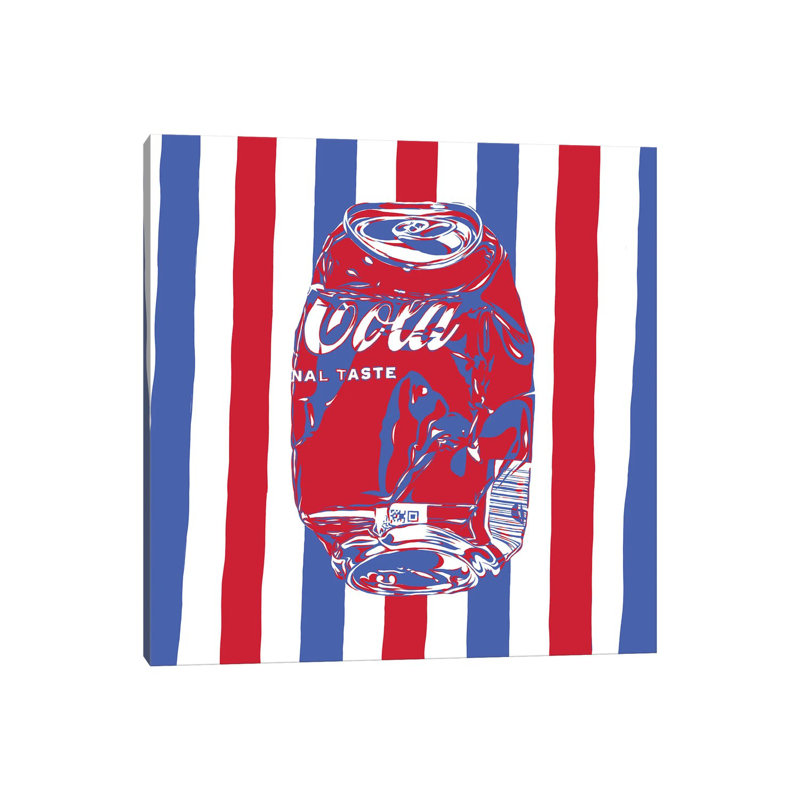 Geometric Coca-Cola by Vitali Komarov - No Frame Gallery-Wrapped Canvas Giclée on Canvas, 30.48cm H x 30.48cm W