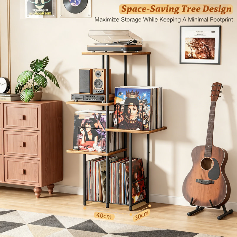 Metal,Manufactured Wood 110cm H Media Shelves