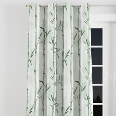 Rideaux de fenêtre Country Farmhouse - Rideau à œillets en bambou doux floral - 1 panneau