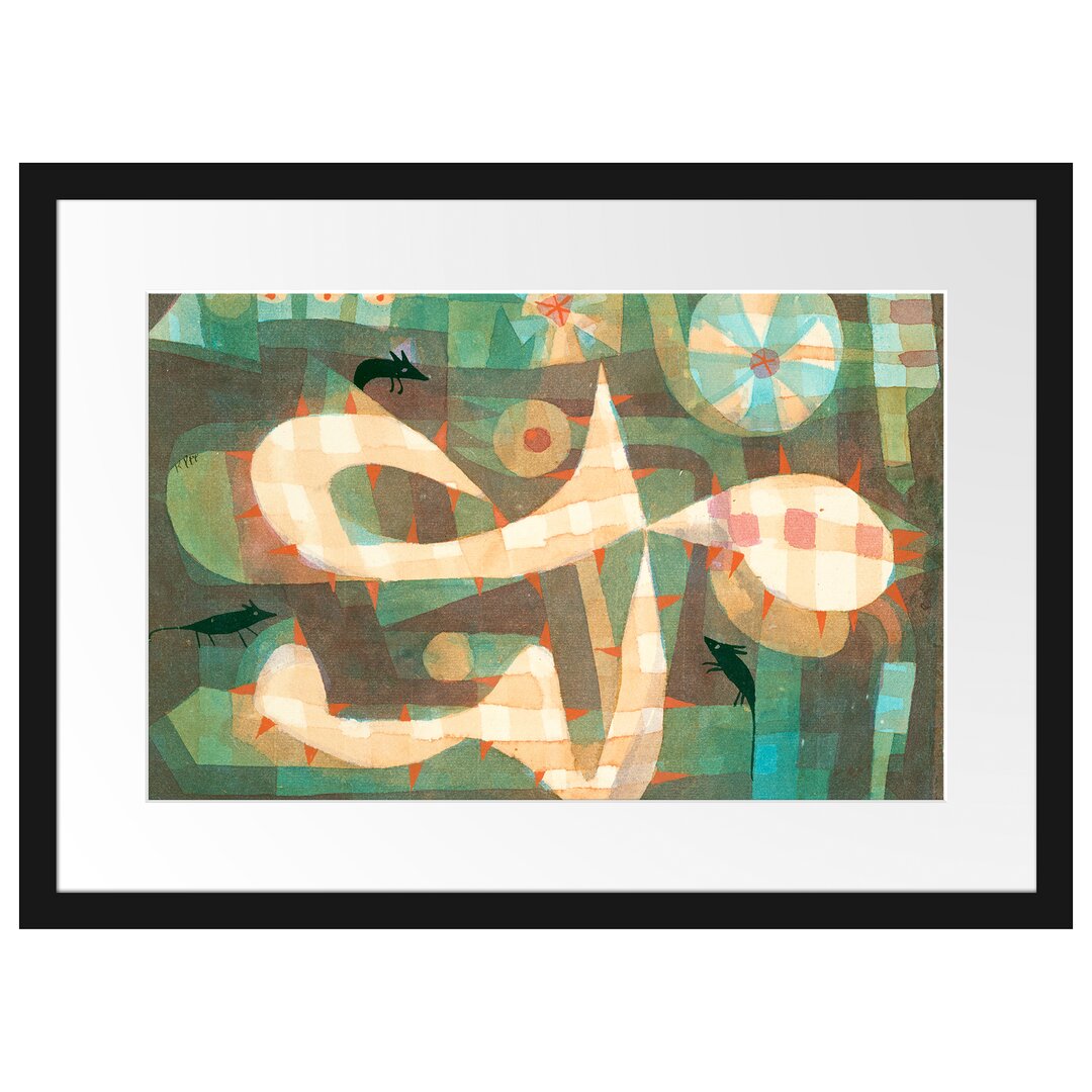 Paul Klee - Die Stachelschlinge Mit Den Mäusen - Im Bilderrahmen Mit Galerie-Passepartout