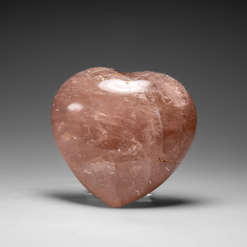 Genuine Polished Rose Quartz Heart From Brazil (365.1 Grams)