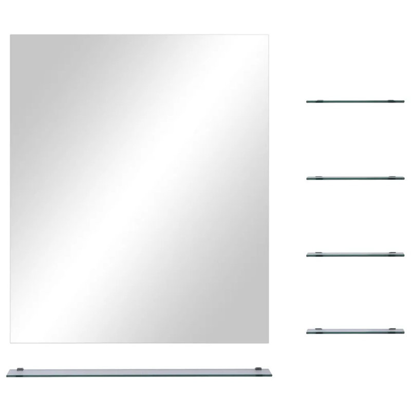 Miroir mural avec tablettes vidaXL, H 23,6 po x l 19,7 po