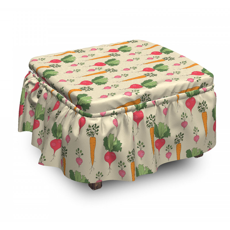 Housse pour repose-pieds radishes et betteraves
