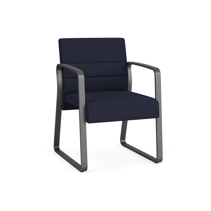 Structure en métal, Gris anthracite, Portes ouvertes en tissu bleu marine