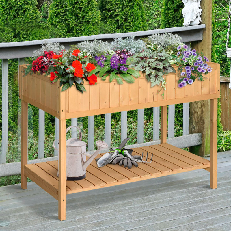 Lit de jardin surélevé polyvalent pour diverses plantes et jardinage pratique, Natural Wood