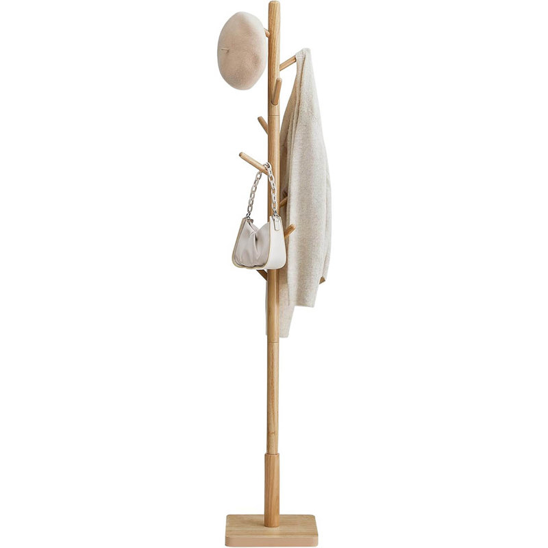 Freestanding 8 - Hook Coat Rack, Natural Beige