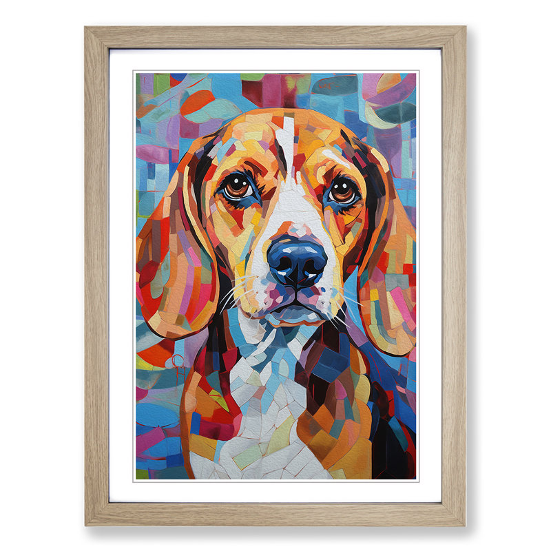 Single Picture Frame Print on Wood, 46cm H x 34cm W, Oak Framed