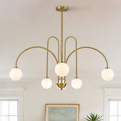 Bradrick 6 - Light Glass Bubble Dimmable Sputnik Sphere Chandelier