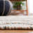 Leming Hand Loomed Wool/Cotton Geometric Rug in Ivory/Blue-129922057