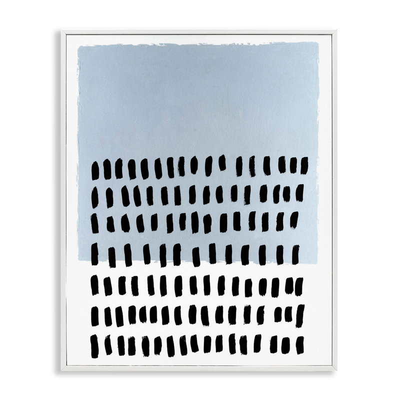  Art à pois bleus par Michael Willett, H 20 po x l 16 po, Estampe numérique encadrée blanc bord de mer