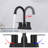 2-Handle Stainless Steel Bathroom Sink Faucet with Swivel Spout-115827371